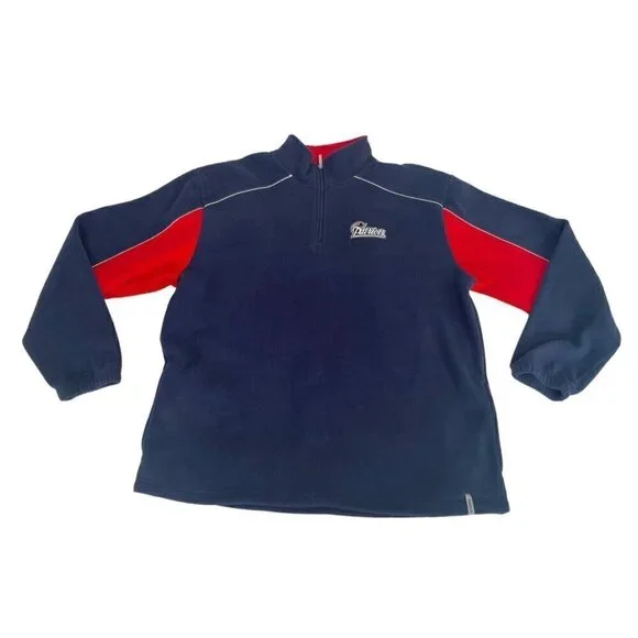 NFL Team Apparel Reebok Men's Sz XL Blue Patriots Fleece Pullover Jacket - Picture 8 of 8